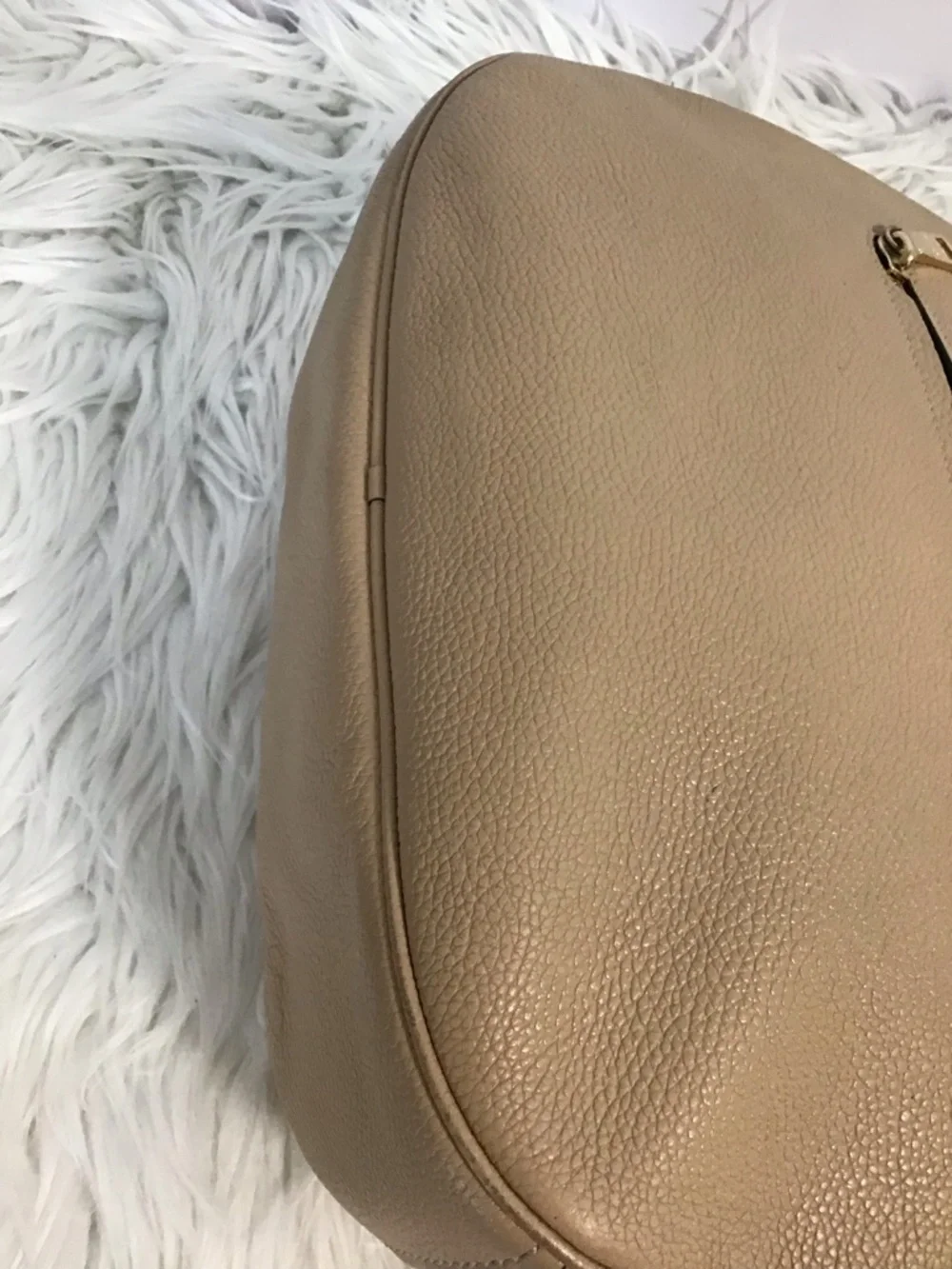 Coach Pebbled Leather Hobo Beige